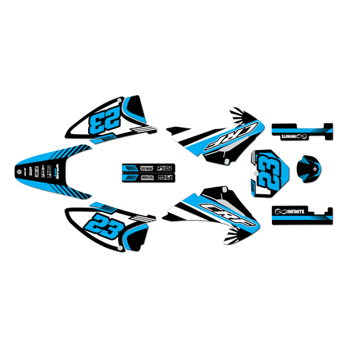 honda crf230f graphics kit 2003-2007 fh series cyan