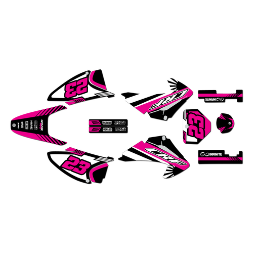 honda crf230f graphics kit 2003-2007 fh series magenta