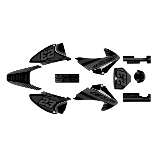 honda crf230f graphics kit 2003-2007 fh series smoke