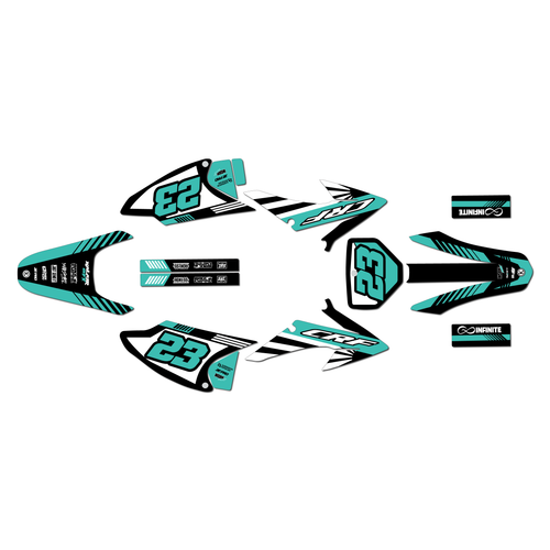 honda crf150f graphics kit 2008-2014 fh series teal