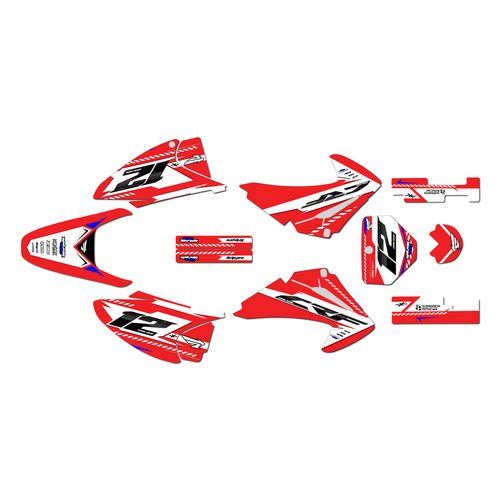 honda crf150f graphics kit 2003-2007 lethal series red
