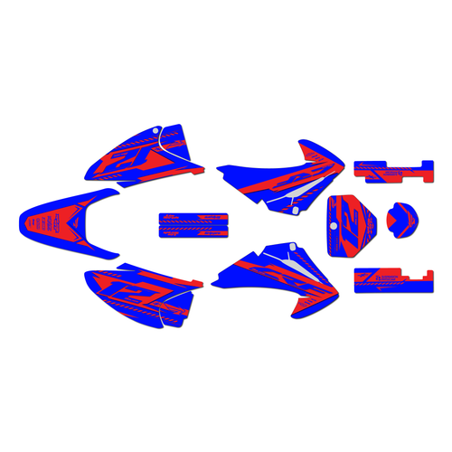 honda crf150f graphics kit 2003-2007 lethal series blue-shift