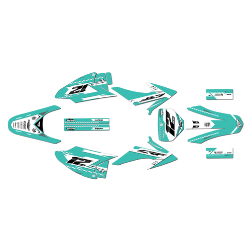 honda crf150f graphics kit 2008-2014 lethal series teal