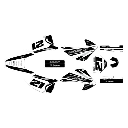 honda crf150f graphics kit 2003-2007 og series white