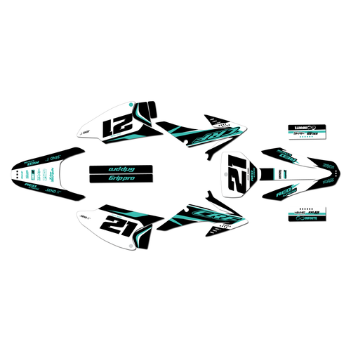 honda crf150f graphics kit 2008-2014 og series teal