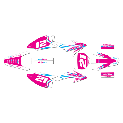 honda crf150f graphics kit 2008-2014 og series magenta