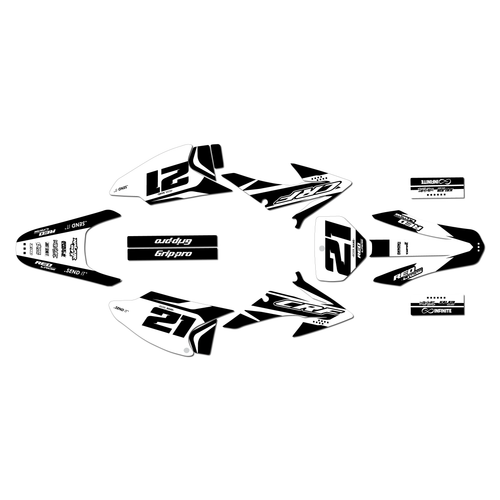 honda crf150f graphics kit 2008-2014 og series white