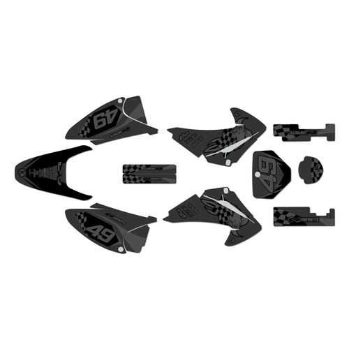 honda crf150f graphics kit 2003-2007 pecker series smoke