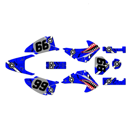 honda crf230f graphics kit 2003-2007 predator series blue