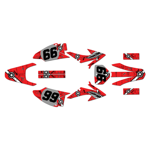 honda crf150f graphics kit 2008-2014 predator series red