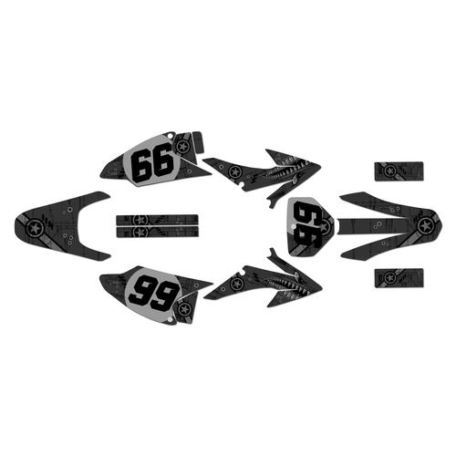 honda crf150f graphics kit 2008-2014 predator series grey