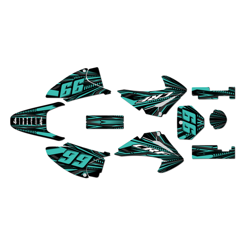 honda crf150f graphics kit 2003-2007 prime series teal