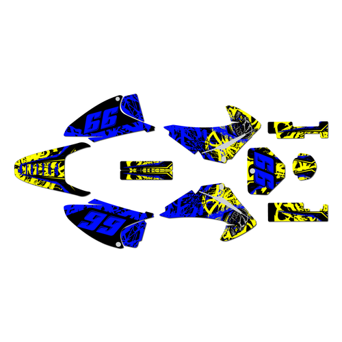 honda crf230f graphics kit 2003-2007 revolt series blue