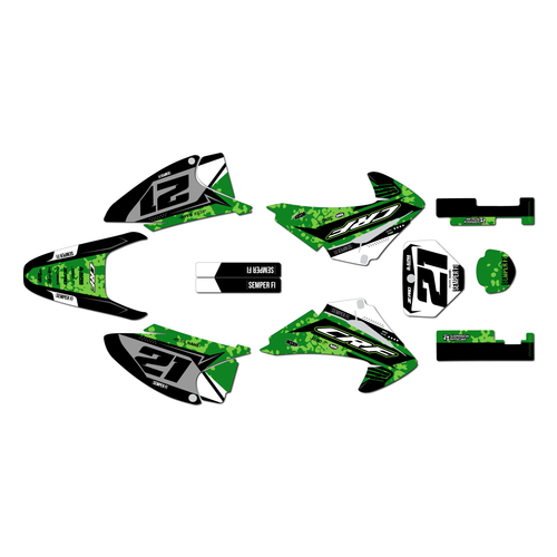 honda crf230f graphics kit 2003-2007 semper series green
