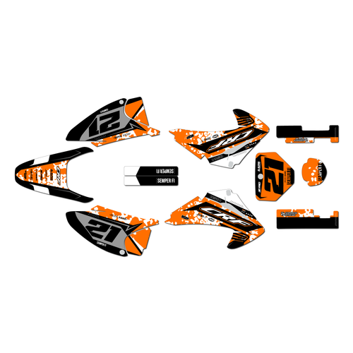 honda crf230f graphics kit 2003-2007 semper series orange