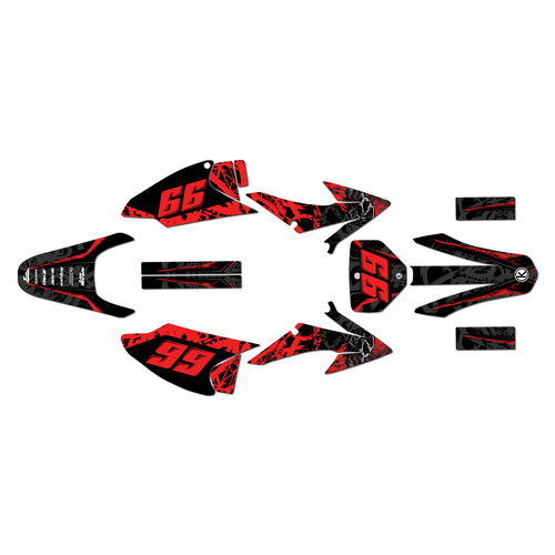 honda crf150f graphics kit 2008-2014 revolt series red