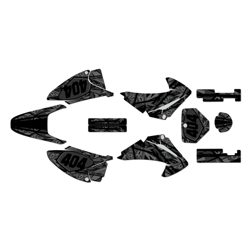 honda crf150f graphics kit 2003-2007 shatter series smoke