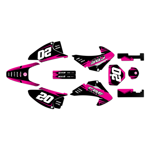 honda crf150f graphics kit 2003-2007 spear series magenta