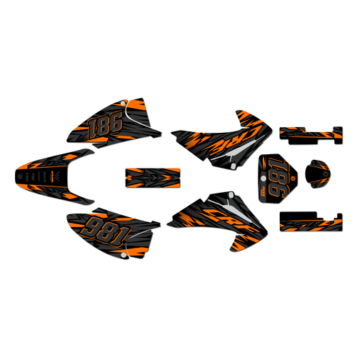 honda crf150f graphics kit 2003-2007 twitch series orange