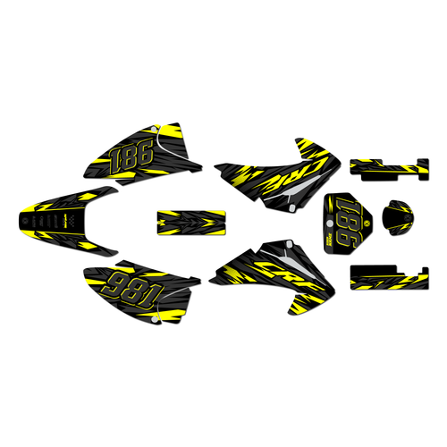 honda crf150f graphics kit 2003-2007 twitch series yellow