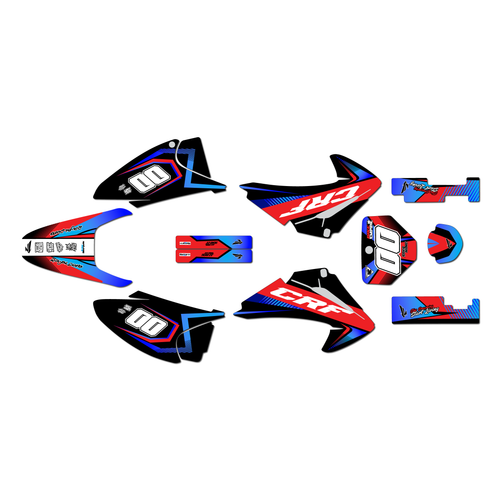 honda crf150f graphics kit 2003-2007 unit series red-shift
