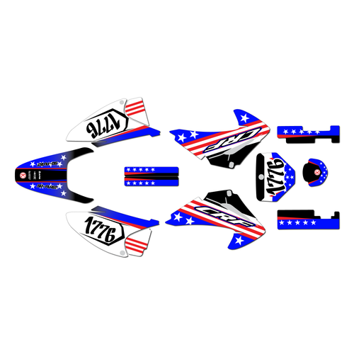 honda crf150f graphics kit 2003-2007 usa series blue