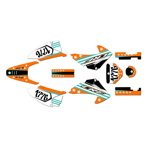 honda crf150f graphics kit 2003-2007 usa series teal