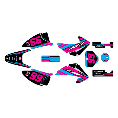 honda crf230f graphics kit 2003-2007 viper series magenta