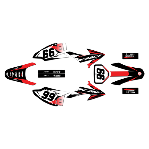 honda crf230f graphics kit 2008-2014 division series red