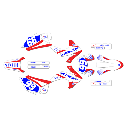 honda crf150f graphics kit 2015-2020 division series blue-red