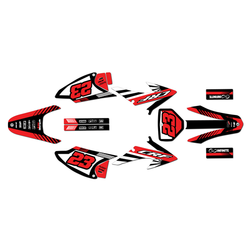 honda crf230f graphics kit 2008-2014 fh series red