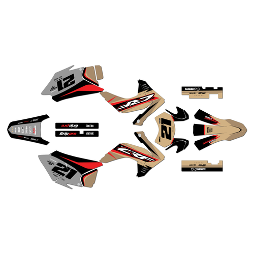 honda crf230f graphics kit 2015-2020 og-crew series tan