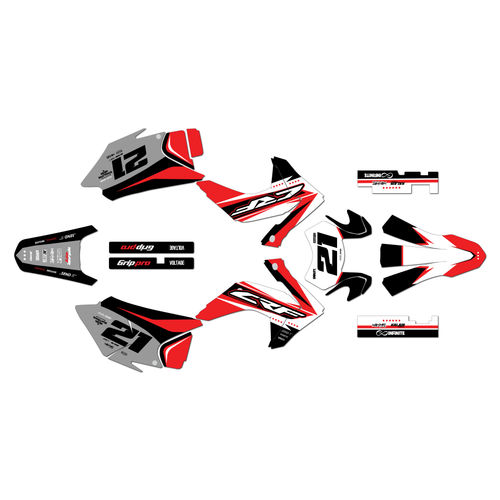 honda crf230f graphics kit 2015-2020 og-crew series red