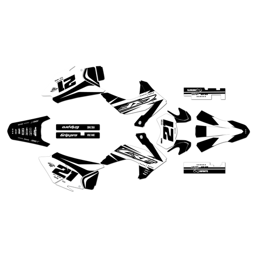 honda crf230f graphics kit 2015-2020 og-crew series white