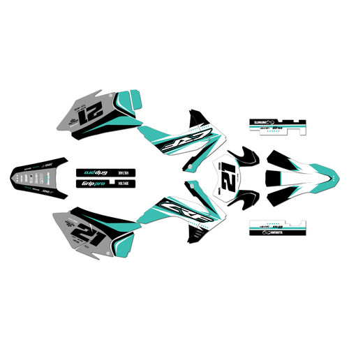 honda crf150f graphics kit 2015-2020 og-crew series teal
