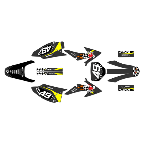honda crf230f graphics kit 2008-2014 pecker series grey