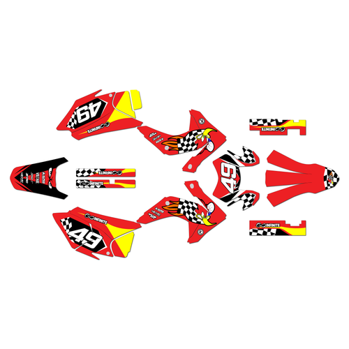 honda crf230f graphics kit 2015-2020 pecker series red
