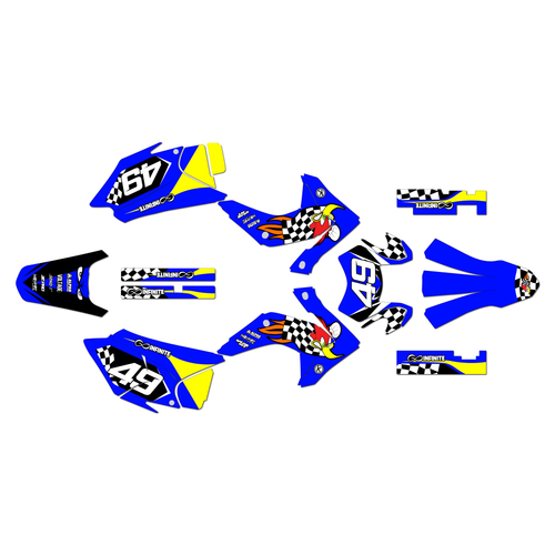 honda crf230f graphics kit 2015-2020 pecker series blue