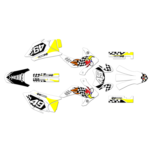 honda crf230f graphics kit 2015-2020 pecker series white