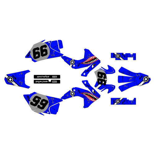 honda crf230f graphics kit 2015-2020 predator series blue