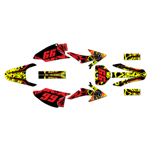 honda crf230f graphics kit 2008-2014 revolt series yellow