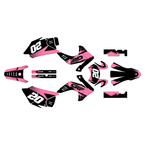 honda crf150f graphics kit 2015-2020 spear series pink
