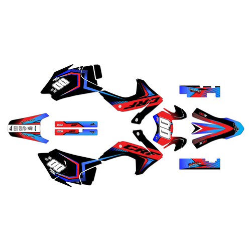 honda crf150f graphics kit 2015-2020 unit series red-shift