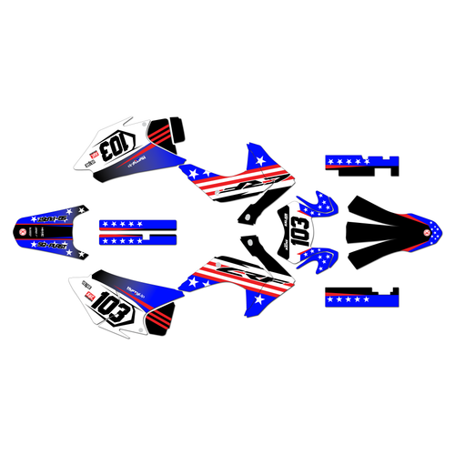 honda crf150f graphics kit 2015-2020 usa series blue