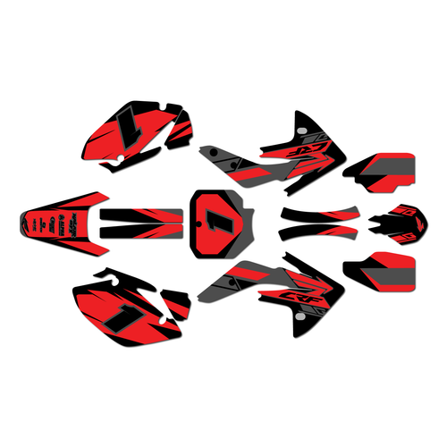 honda crf150r graphics kit 2007-2026 blazing series red-shift