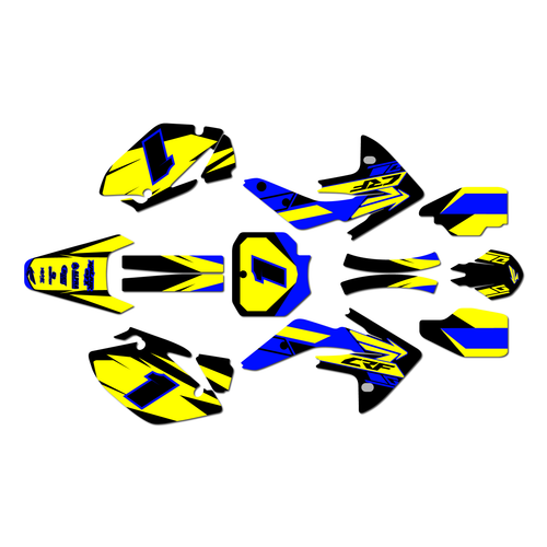 honda crf150r graphics kit 2007-2026 blazing series yellow