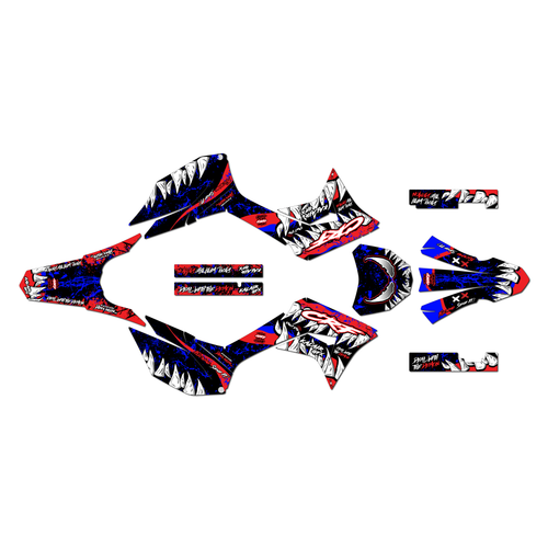 honda crf250f graphics kit 2019-2025 carnage series blue