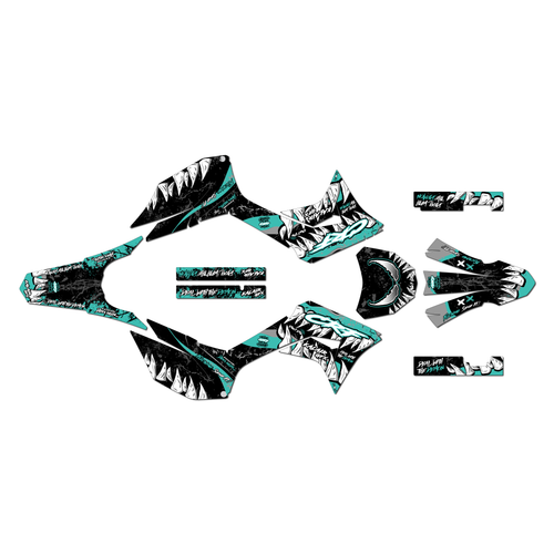 honda crf250f graphics kit 2019-2025 carnage series teal