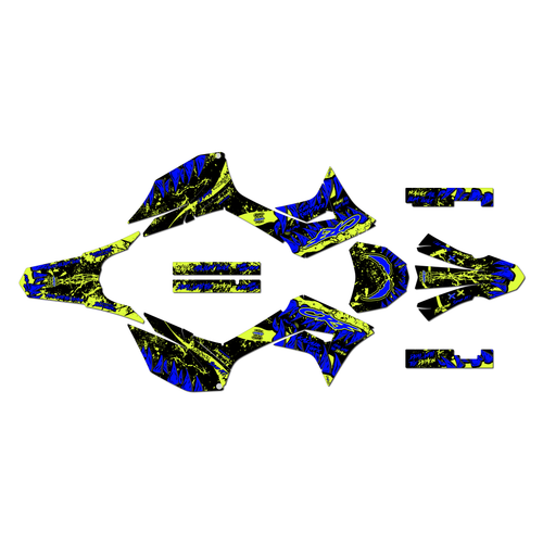 honda crf250f graphics kit 2019-2025 carnage series blue-shift