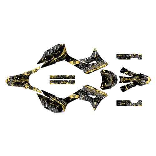 honda crf250f graphics kit 2019-2025 carnage series gold